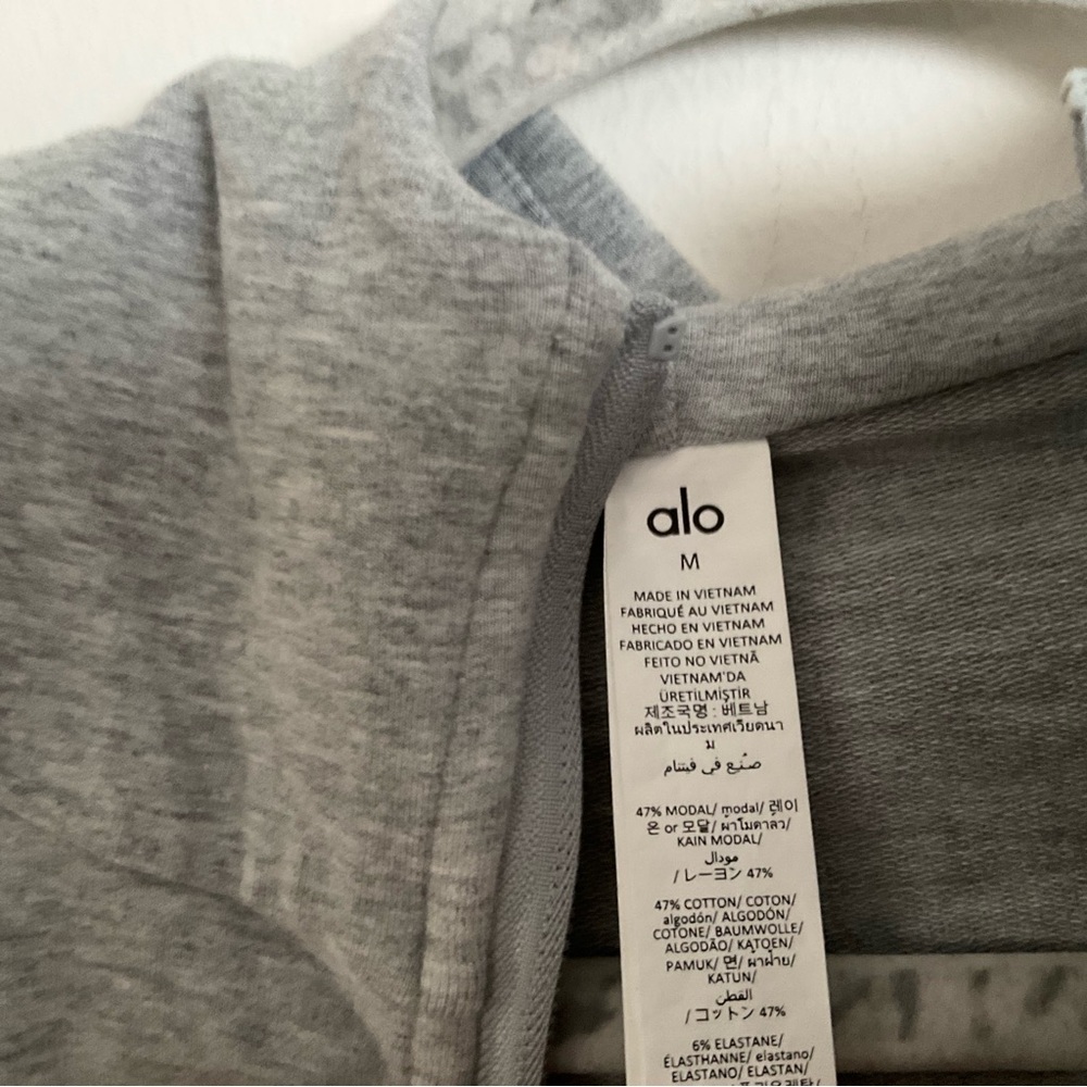 Alo Yoga Sway Full Zip Hoodie Athletic Heather Grey M - Picture 8 of 14